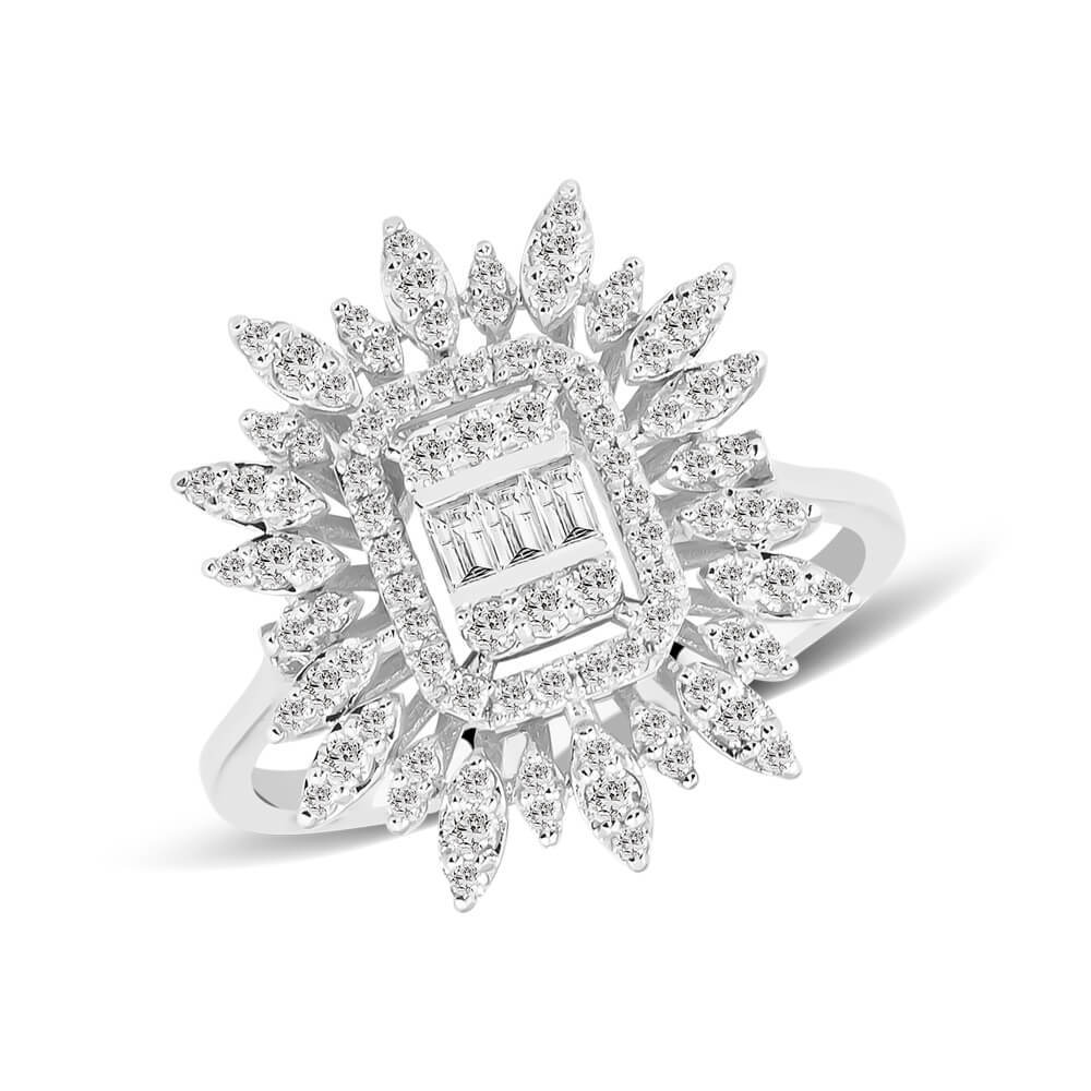 0,60 Karat Tasarım Baget Pırlanta Yüzük "Selen"