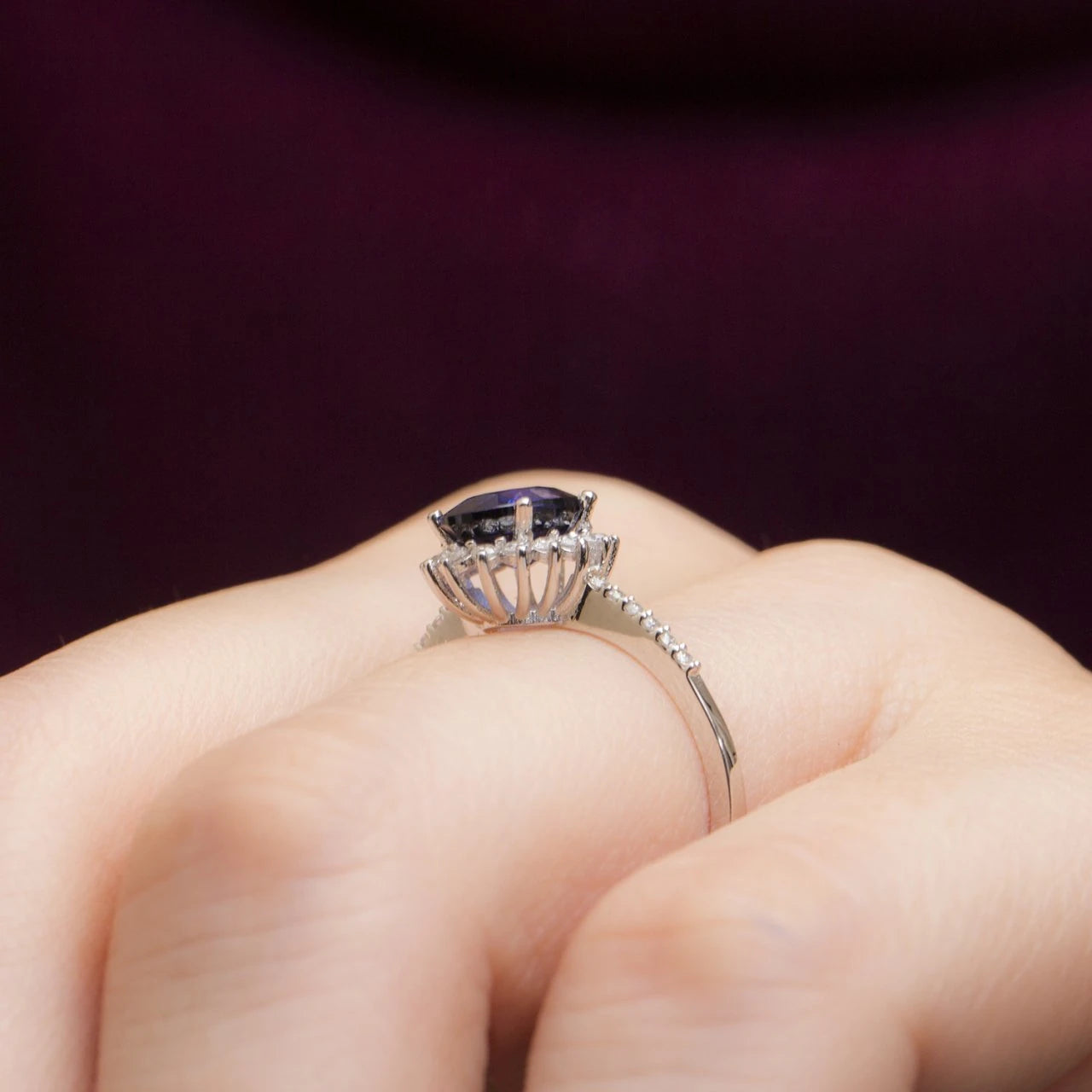 2,93 Karat Pırlantalı Safir Yüzük "Navy"