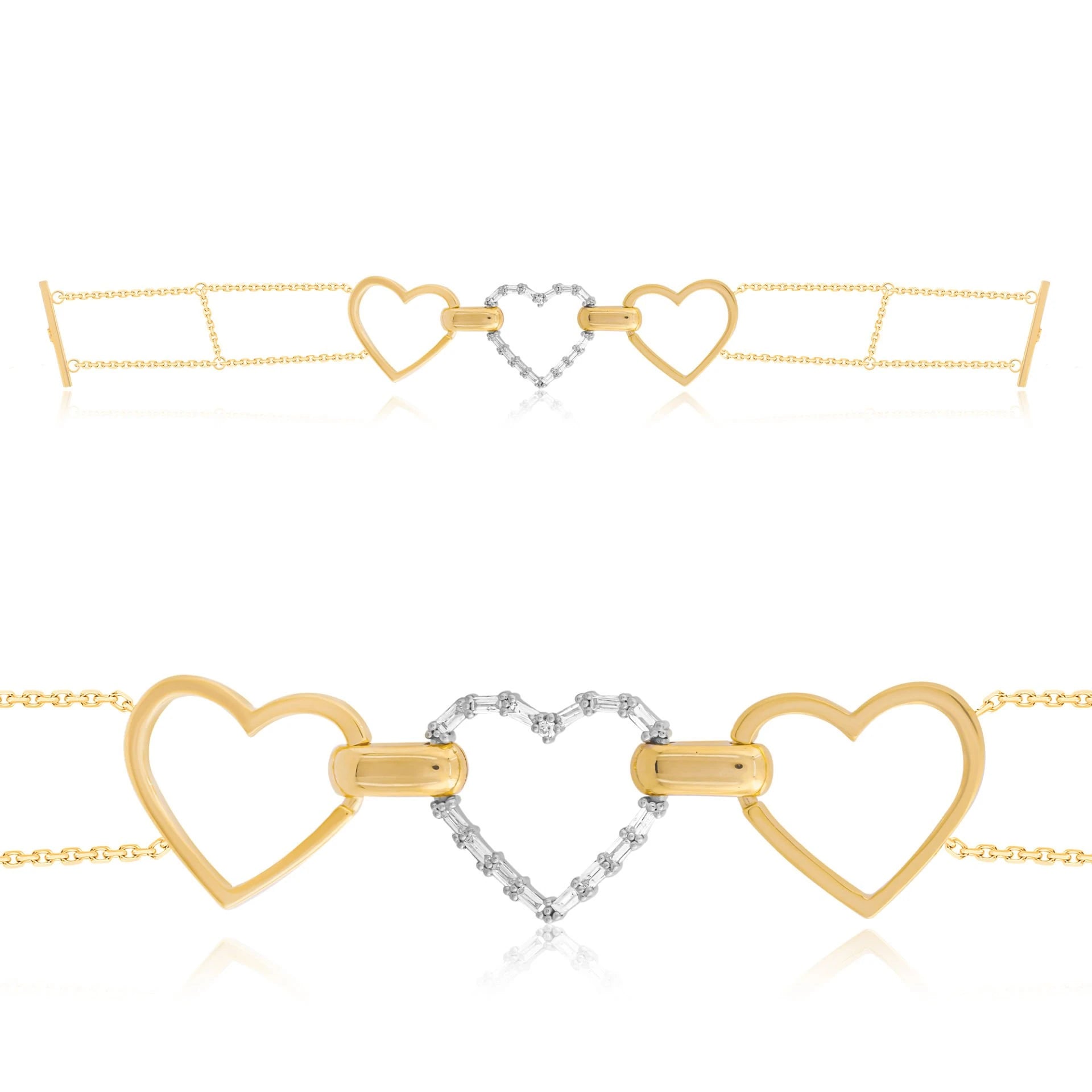 0,19 Karat Tasarım Pırlanta Bileklik "Kalp"