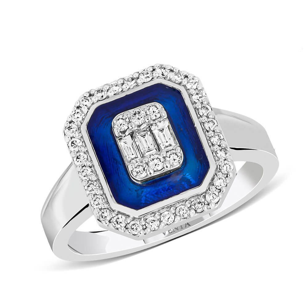 0,38 Karat Mineli Baget Pırlanta Yüzük