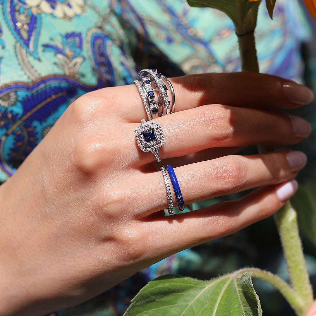 2,57 Karat Tasarım Pırlanta Safir Yüzük