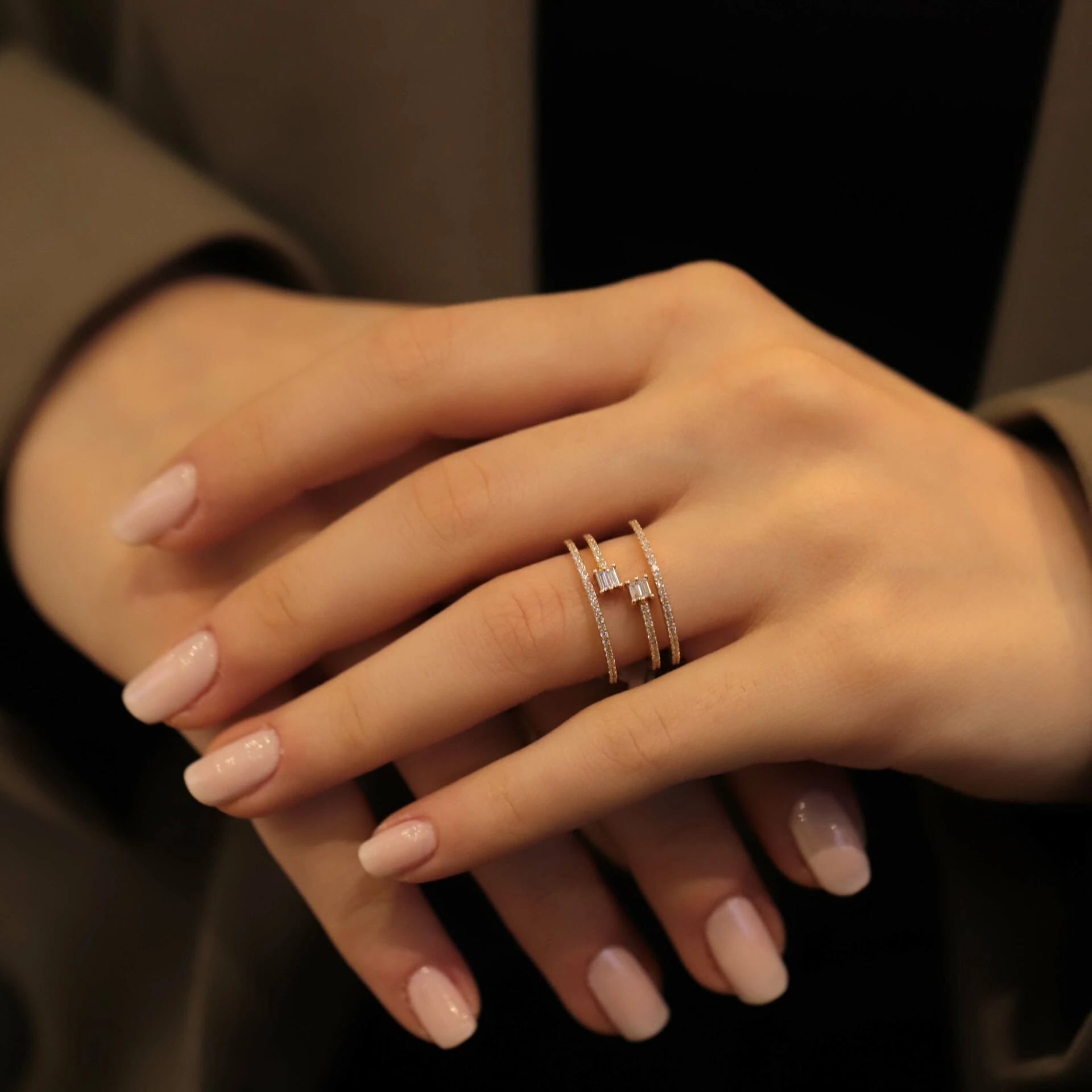 0,51 Karat Tasarım Pırlanta Yüzük "Bagetli"