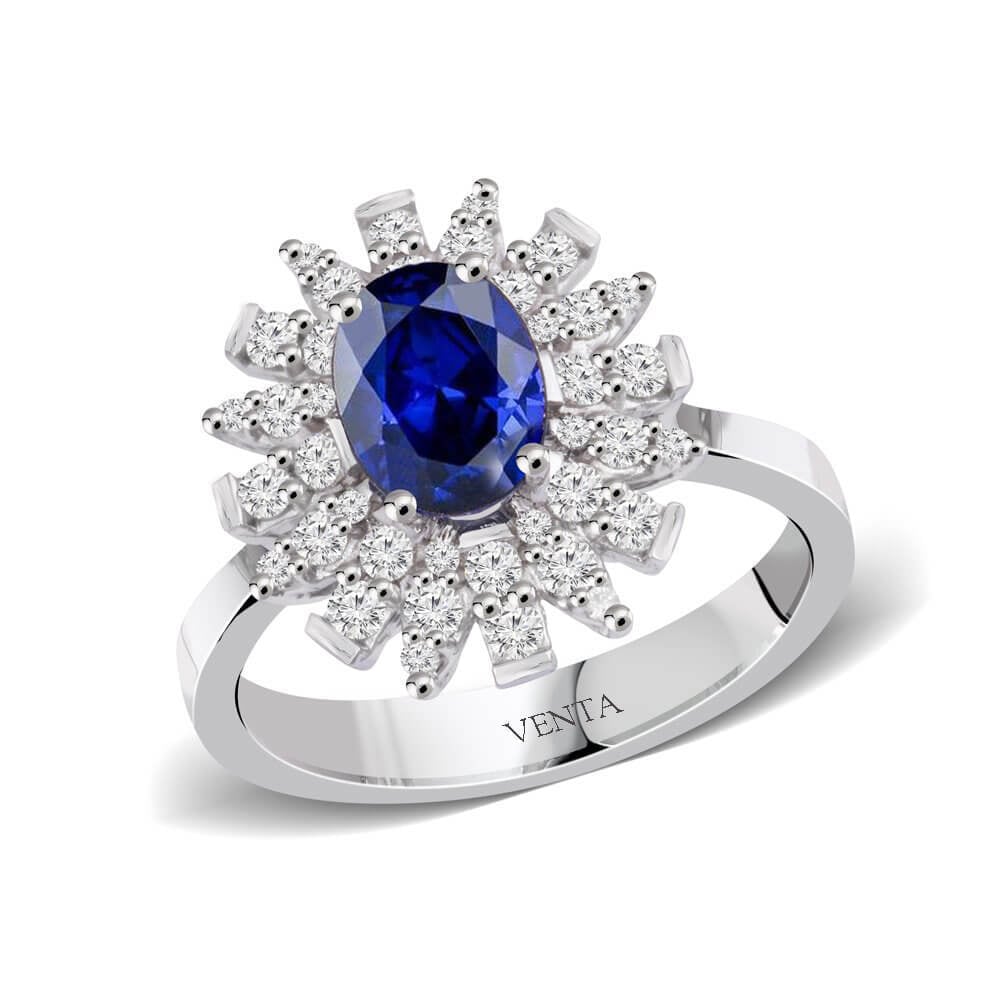 1,93 Karat Pırlantalı Safir Yüzük "Irmak"