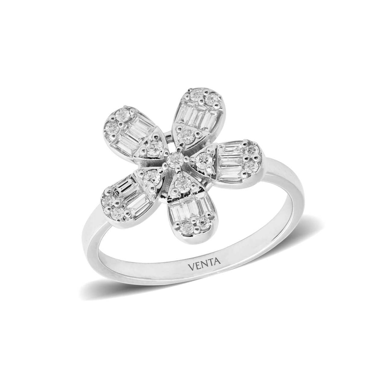 0,46 Karat Tasarım Baget Pırlanta Yüzük