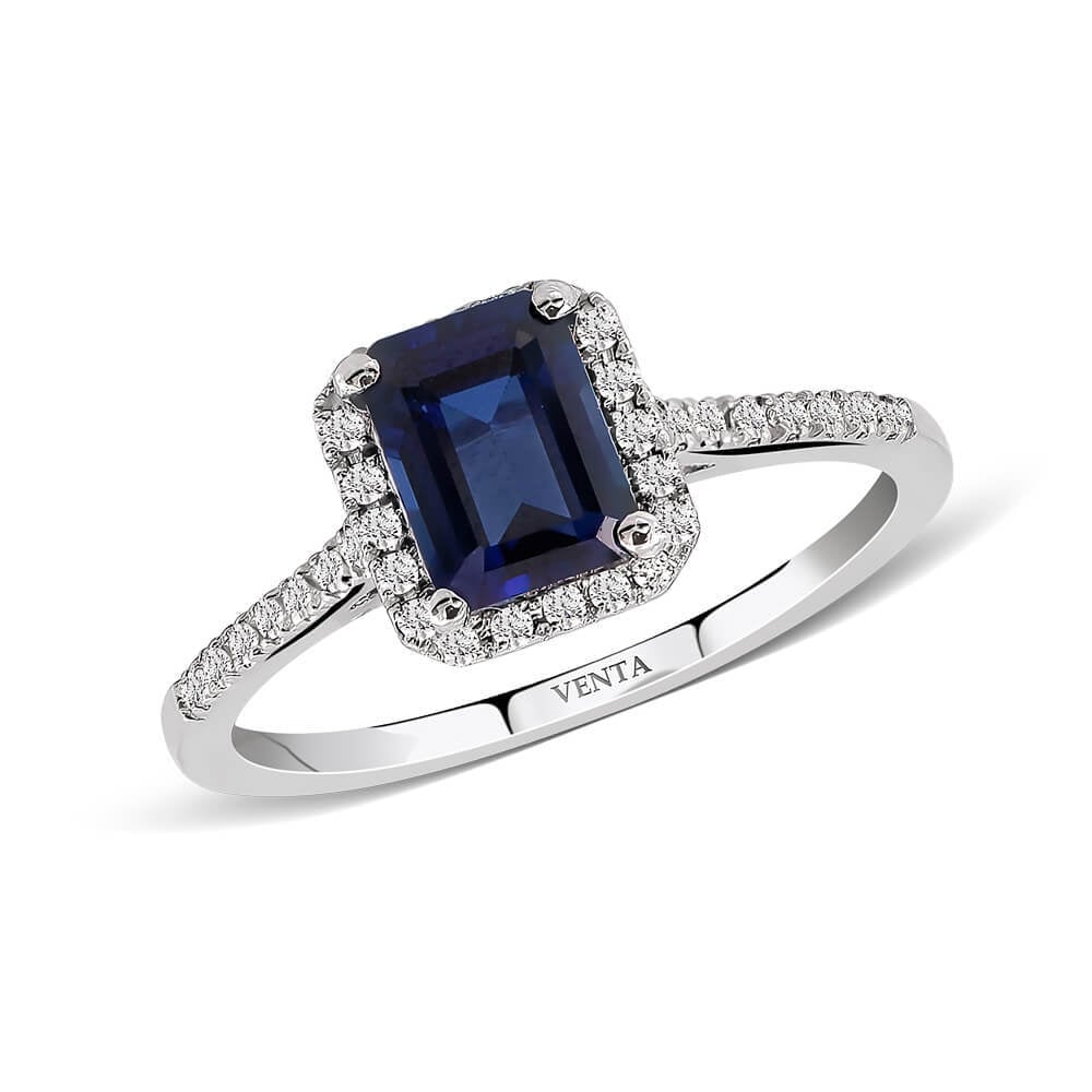 1,65 Karat Pırlantalı Safir Yüzük "Cache"