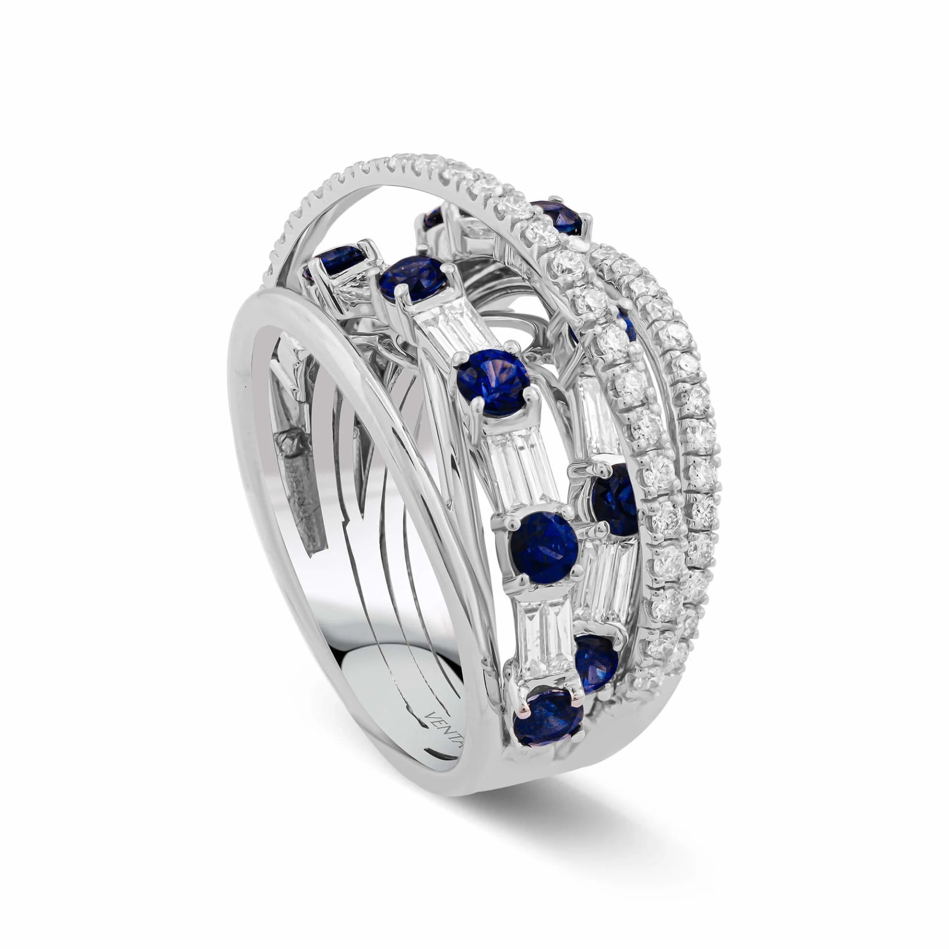 2,57 Karat Tasarım Pırlanta Safir Yüzük