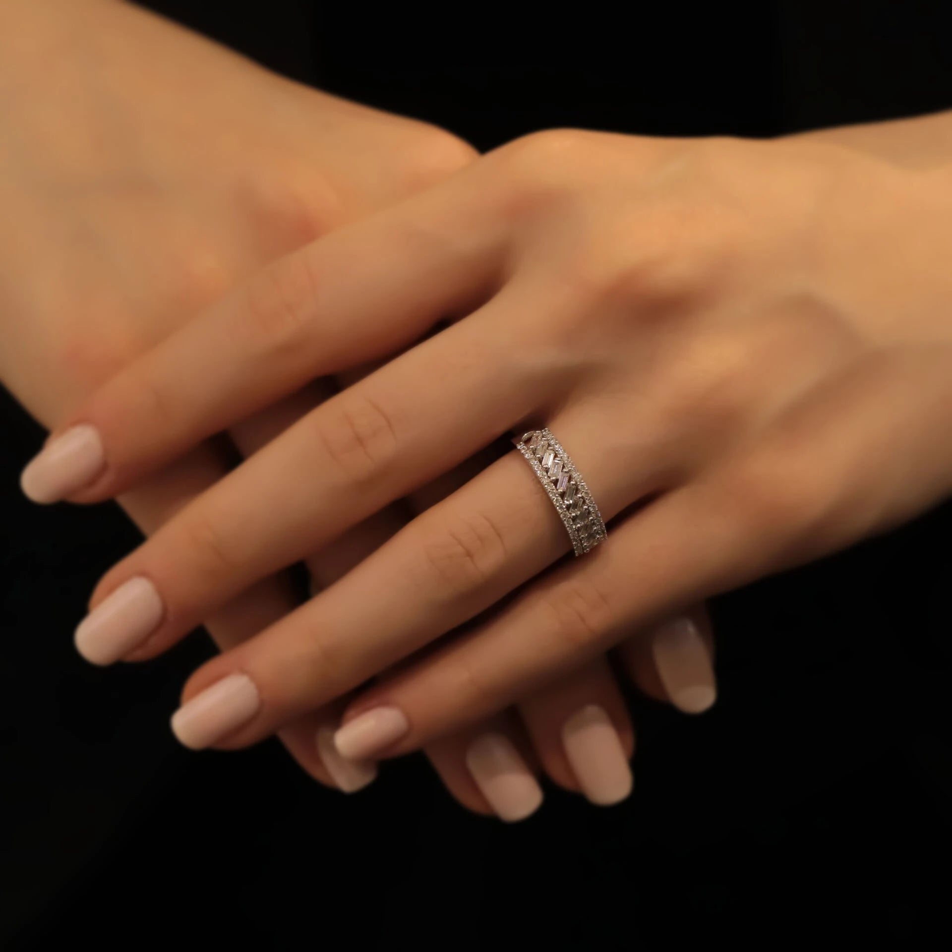 0,59 Karat Tasarım Yarımtur Pırlanta Yüzük