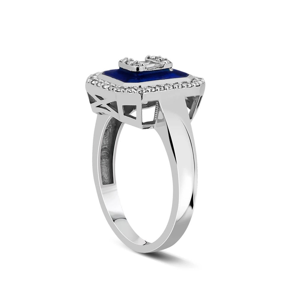 0,38 Karat Mineli Baget Pırlanta Yüzük