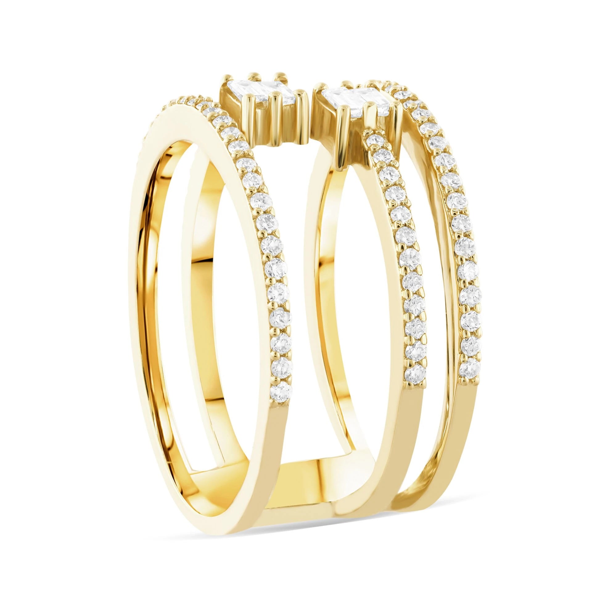 0,51 Karat Tasarım Pırlanta Yüzük "Bagetli"