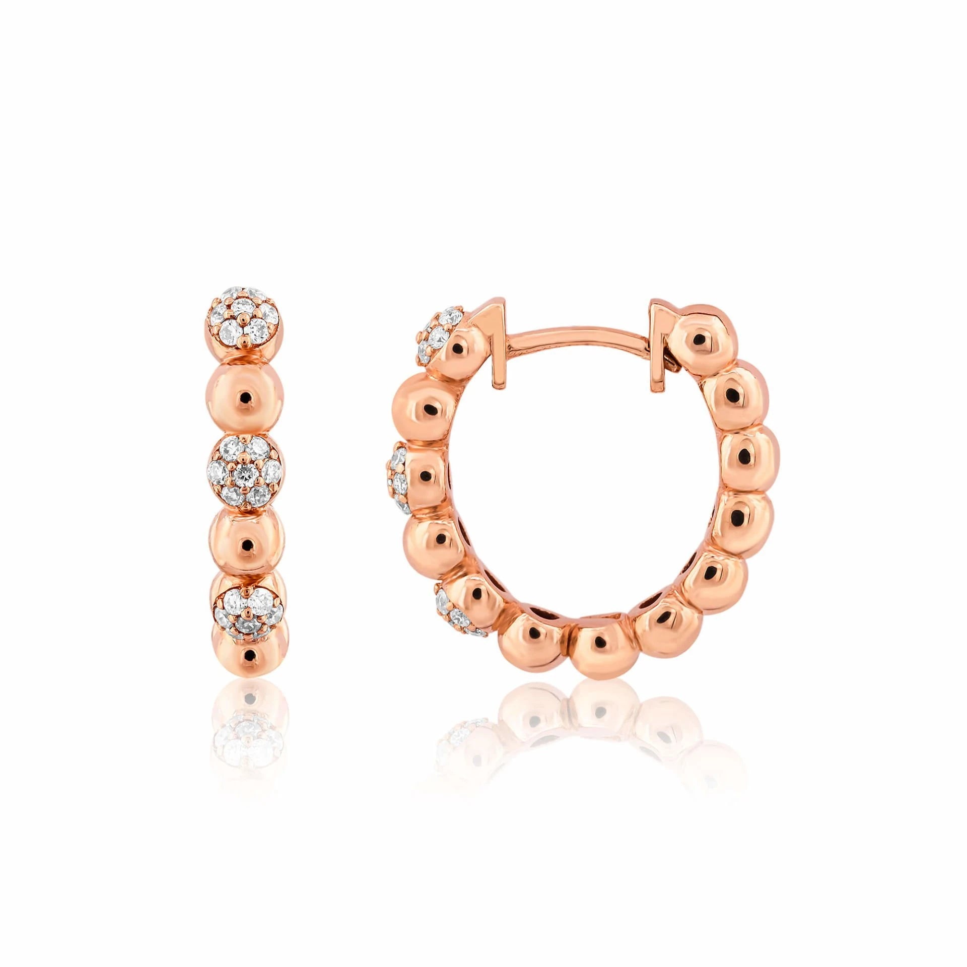 0,13 Karat Pırlanta Halka Küpe "Boncuk"