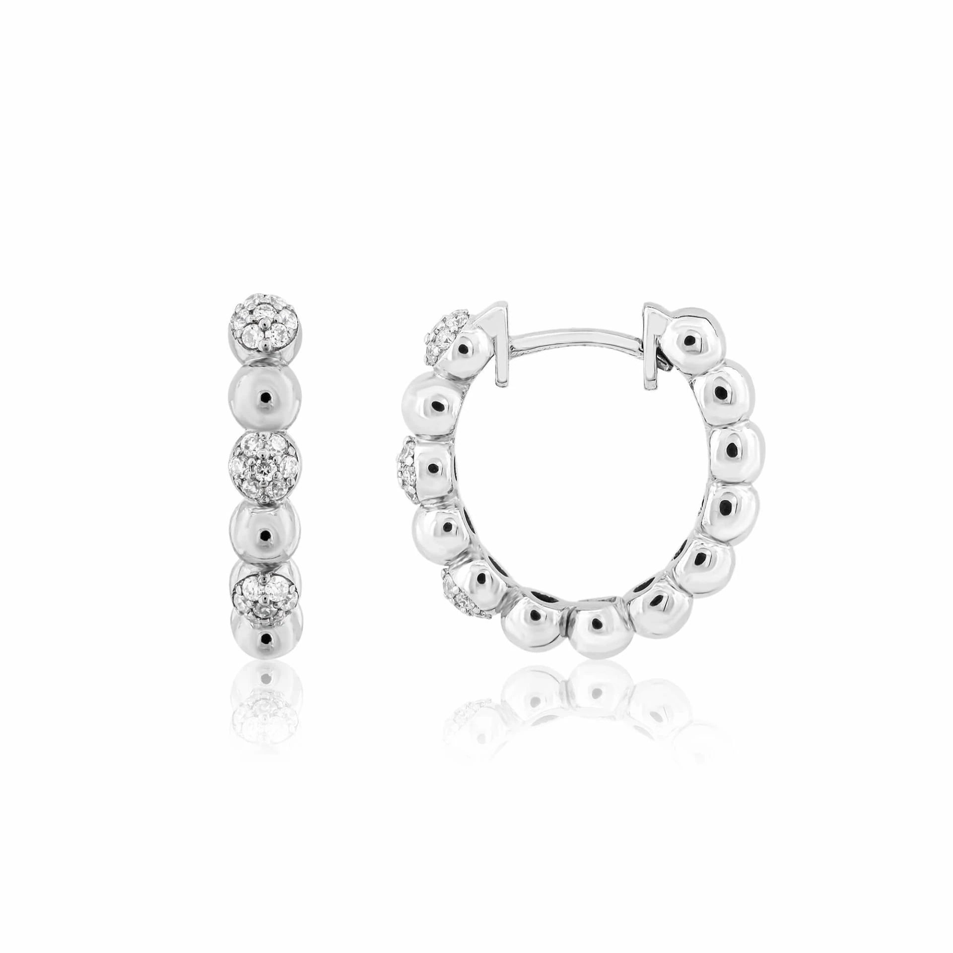 0,14 Karat Pırlanta Halka Küpe "Boncuk"