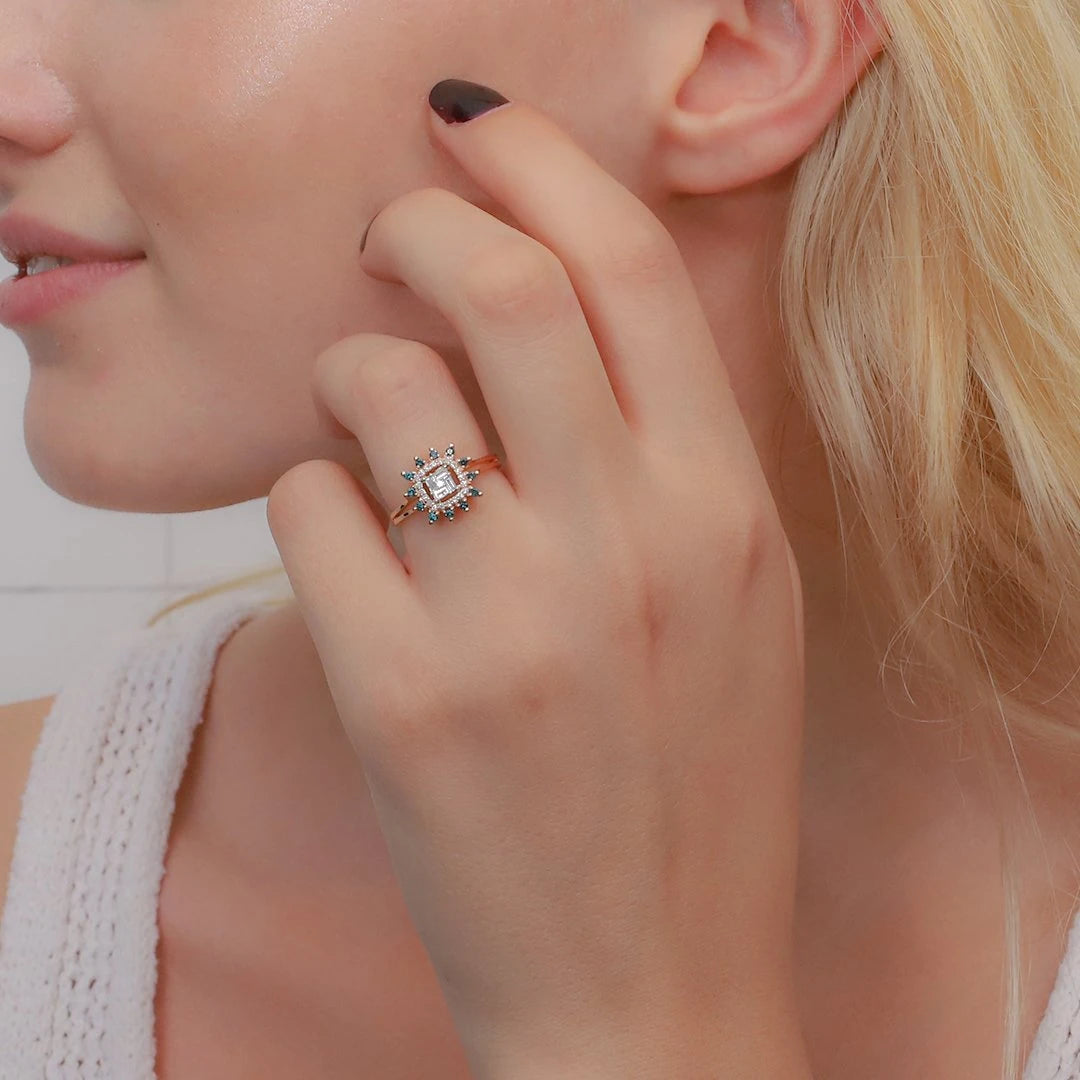 0,29 Karat Tasarım Baget Pırlanta Yüzük - Venta Jewelry