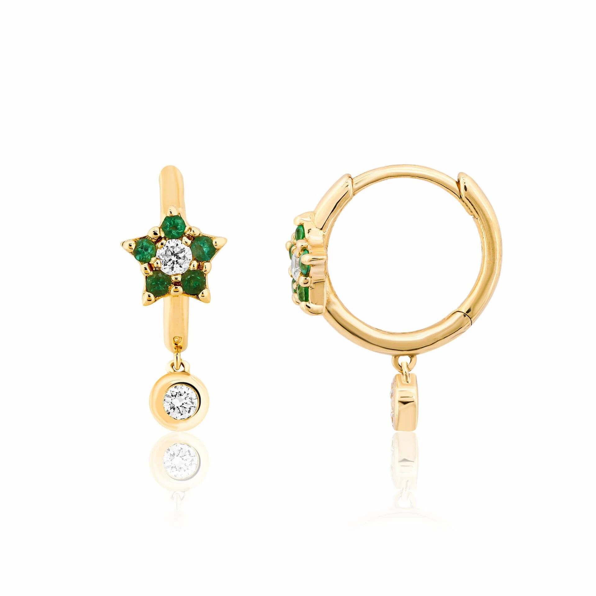 0,17 Karat Pırlanta Halka Küpe "Yıldız"