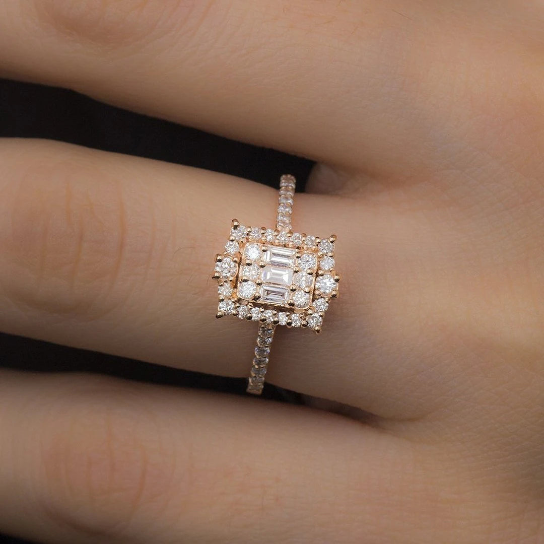 0,55 Karat Baget Pırlanta Yüzük