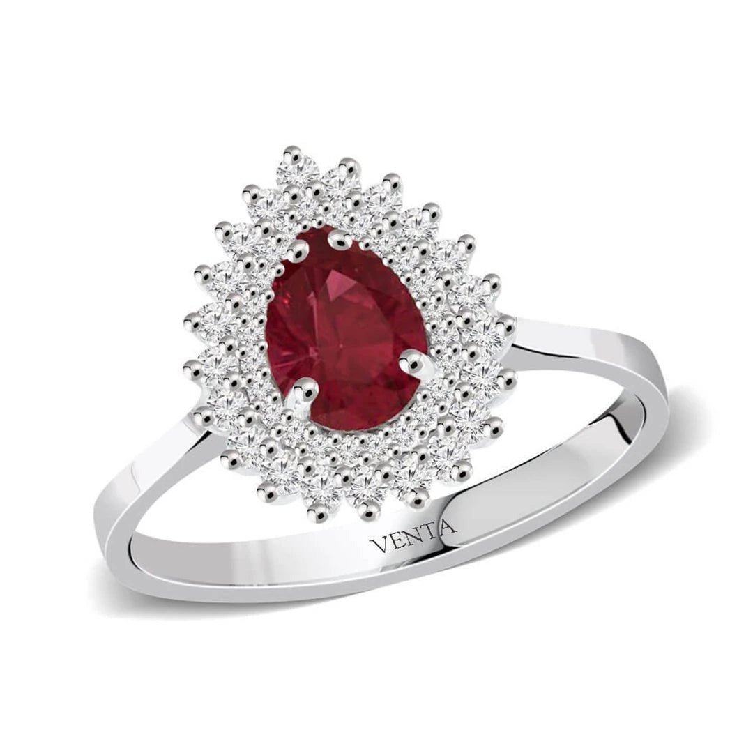 1,20 Karat Pırlantalı Yakut Yüzük