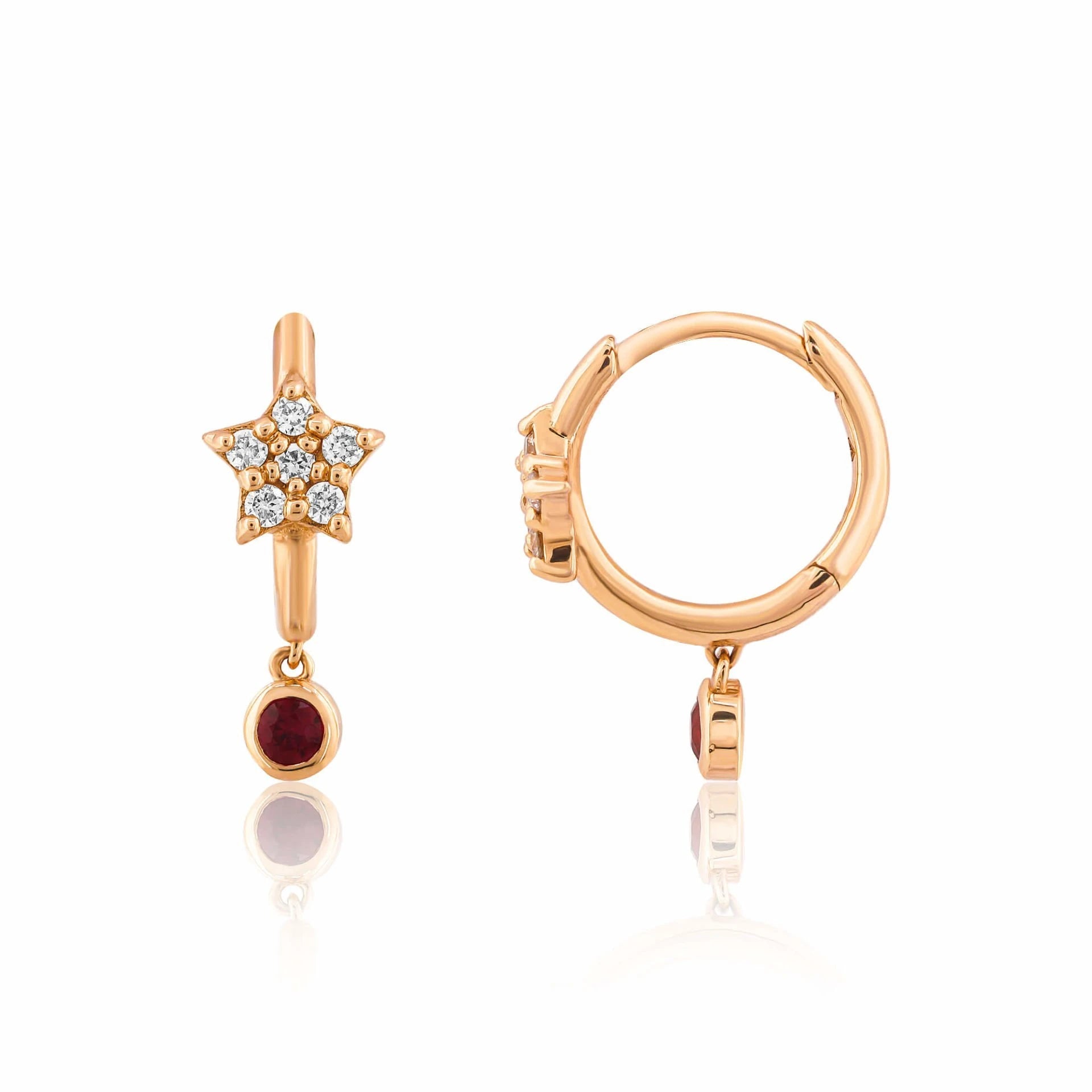 0,22 Karat Pırlanta Halka Küpe "Yakut"