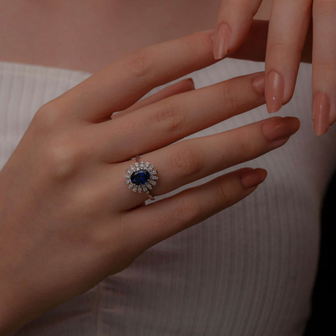 1,93 Karat Pırlantalı Safir Yüzük "Irmak"