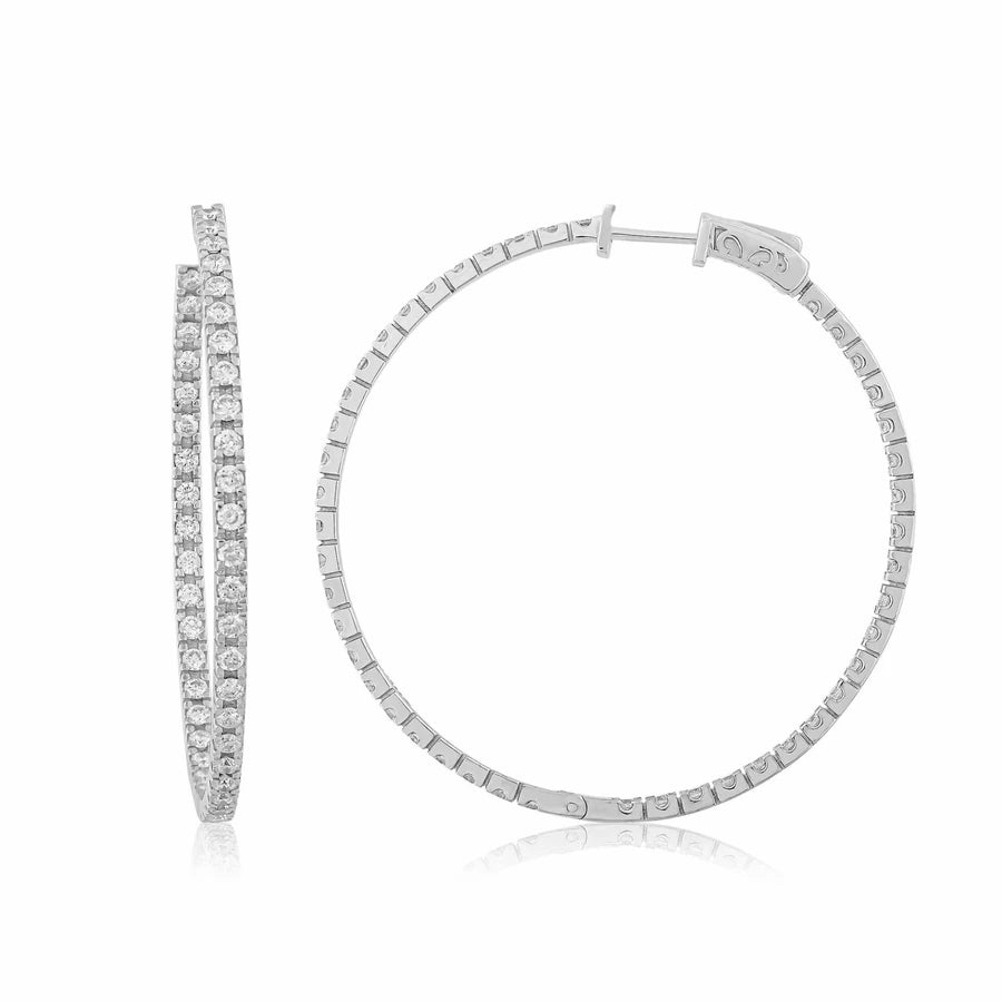 3,14 Karat Pırlanta Halka Küpe