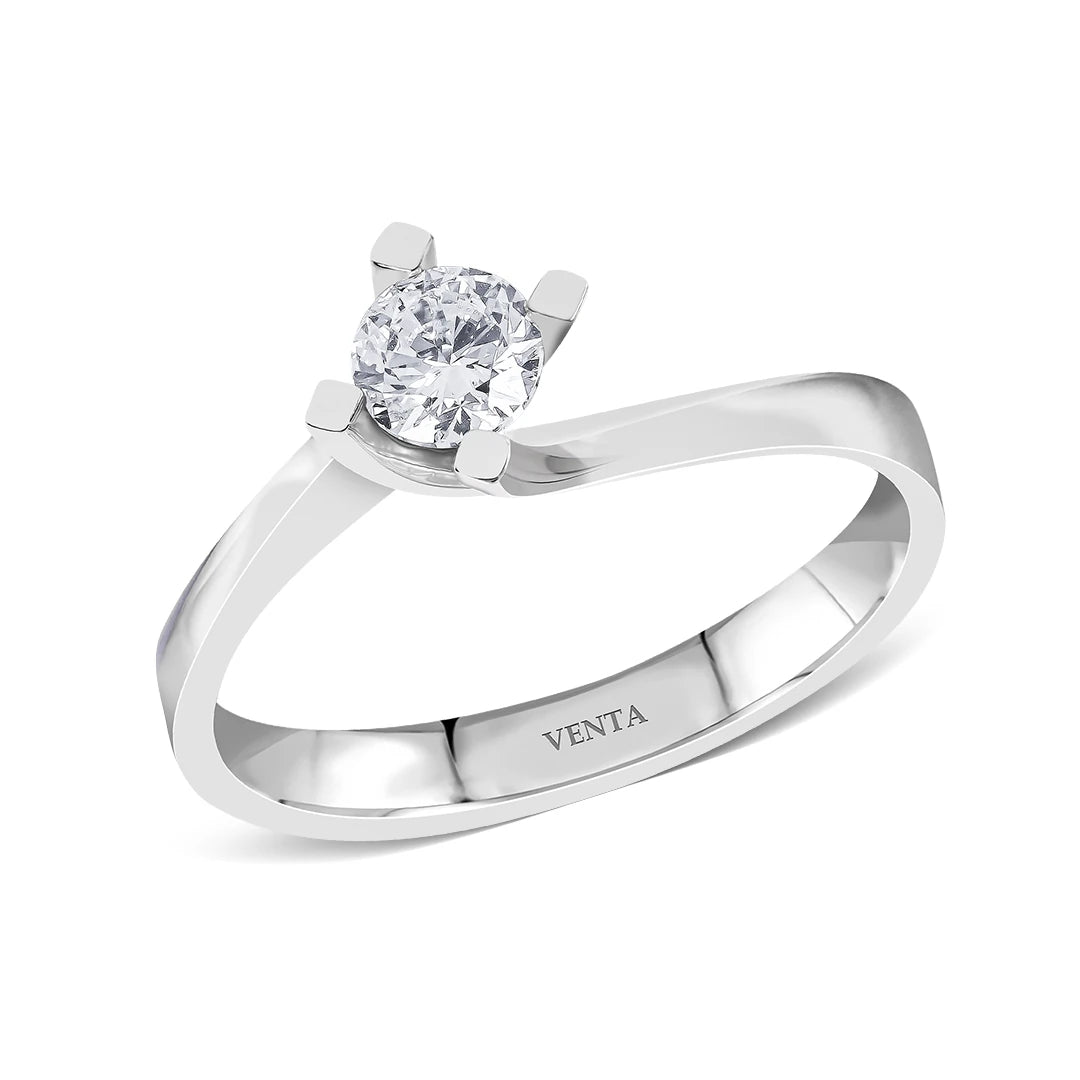 HRD Sertifikalı 0,30 Karat Tektaş Pırlanta Yüzük "Perla"