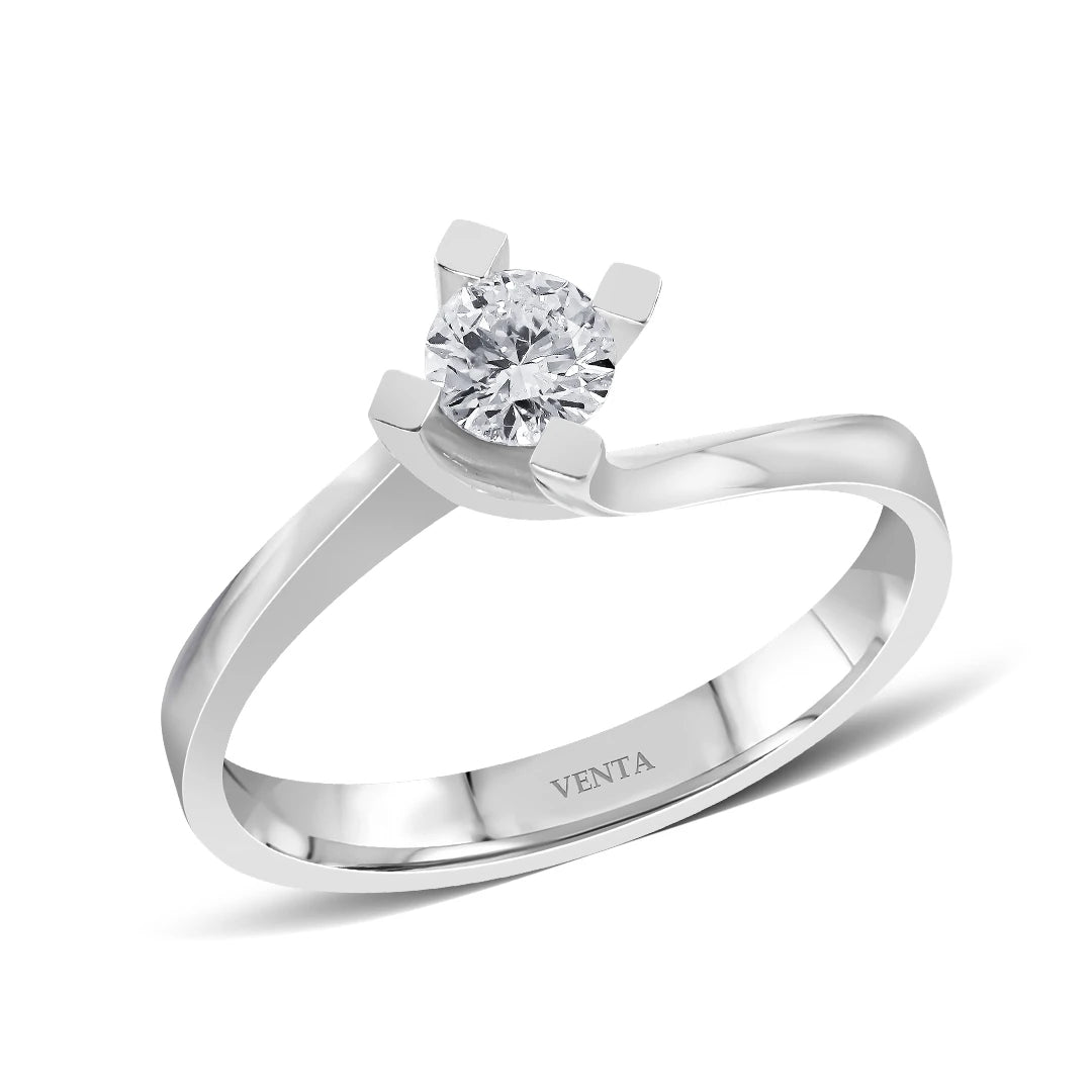 HRD Sertifikalı 0,40 Karat Tektaş Pırlanta Yüzük "Perla"