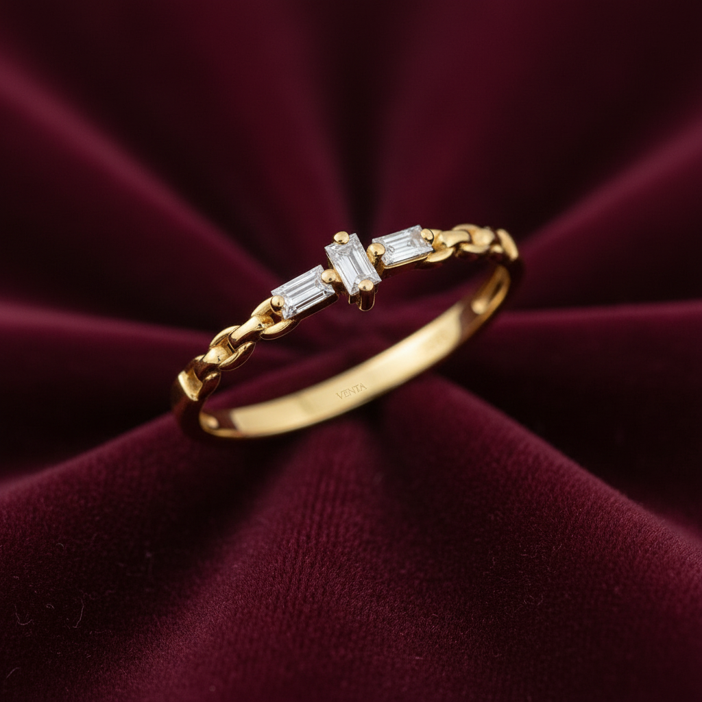 0,13 Karat Baget Pırlanta Yüzük