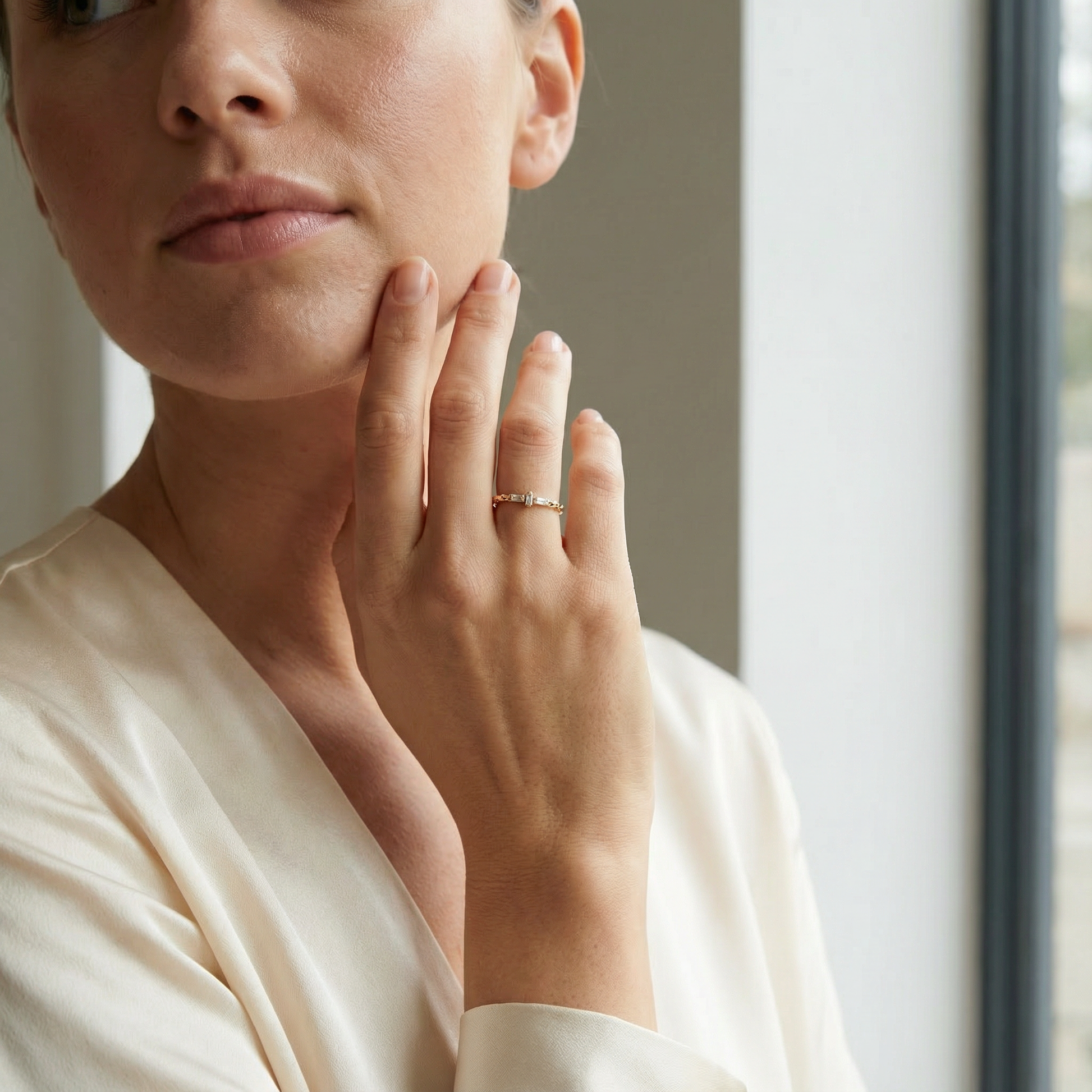 0,13 Karat Baget Pırlanta Yüzük