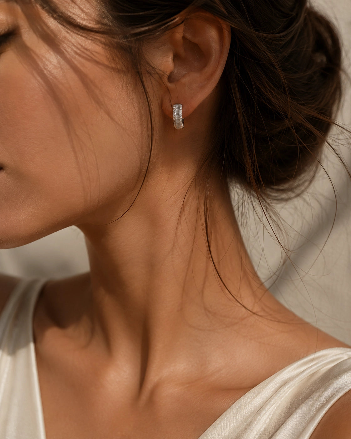 0.87 Carat Baguette Diamond Earrings
