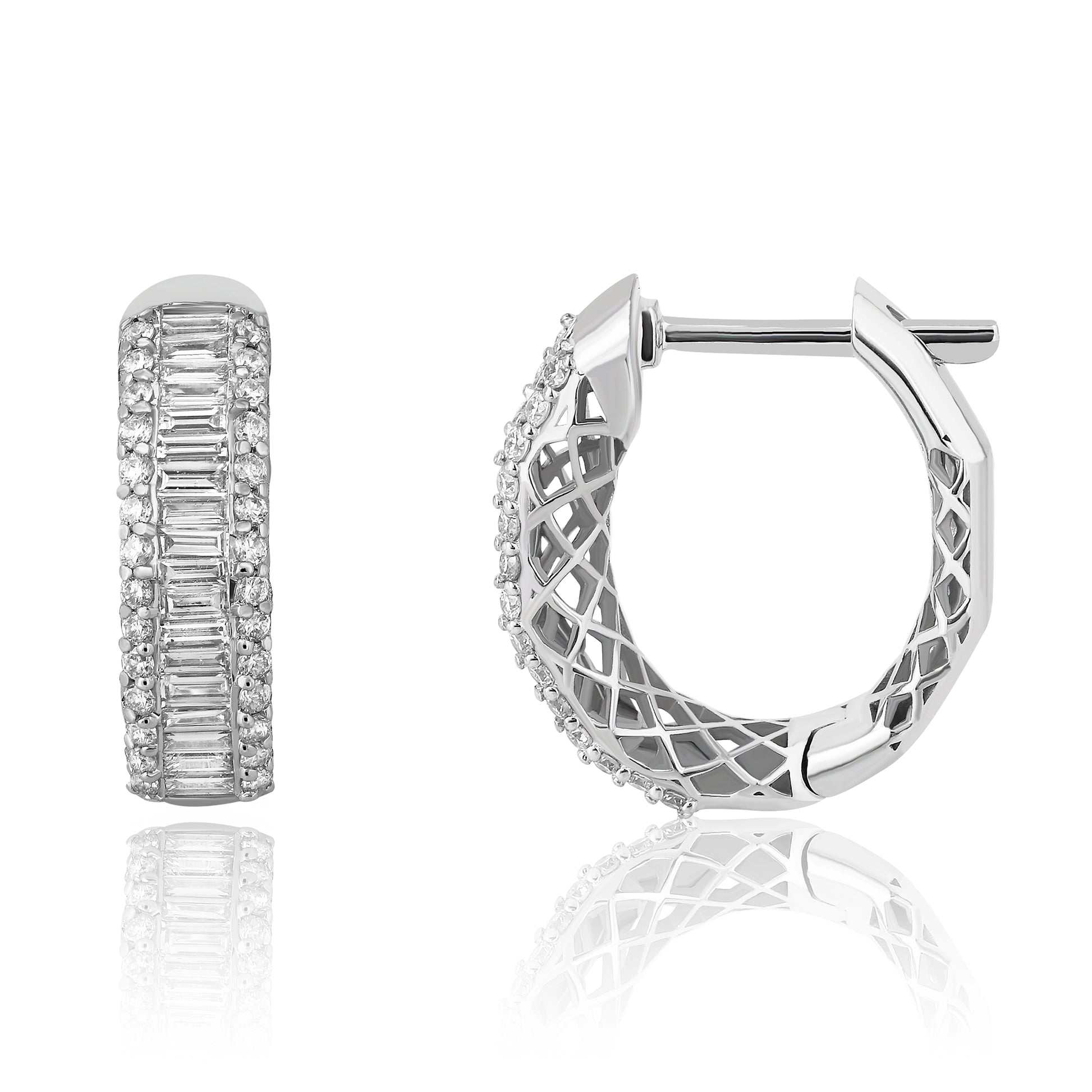 0.87 Carat Baguette Diamond Earrings
