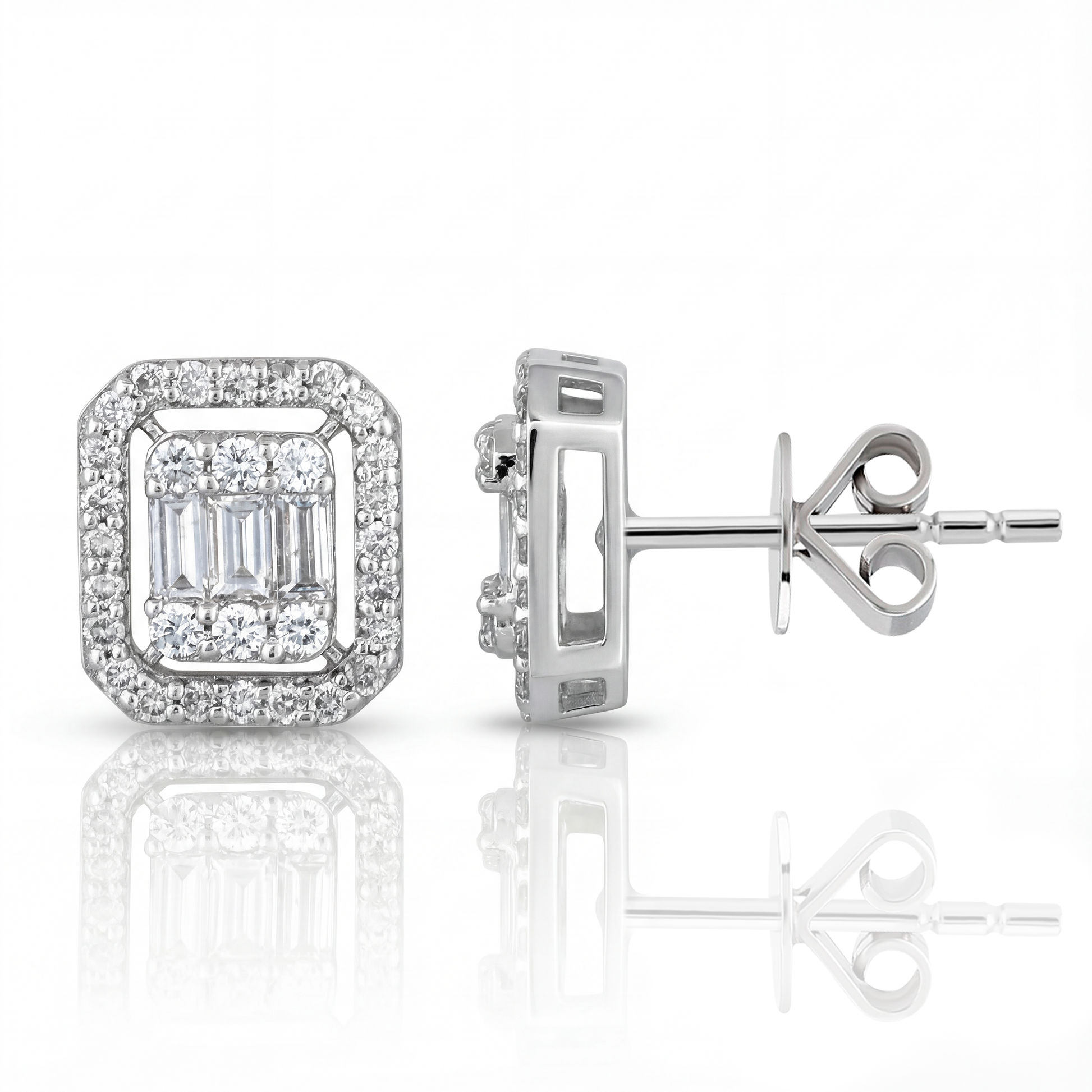 0,66 Karat Baget Pırlanta Küpe