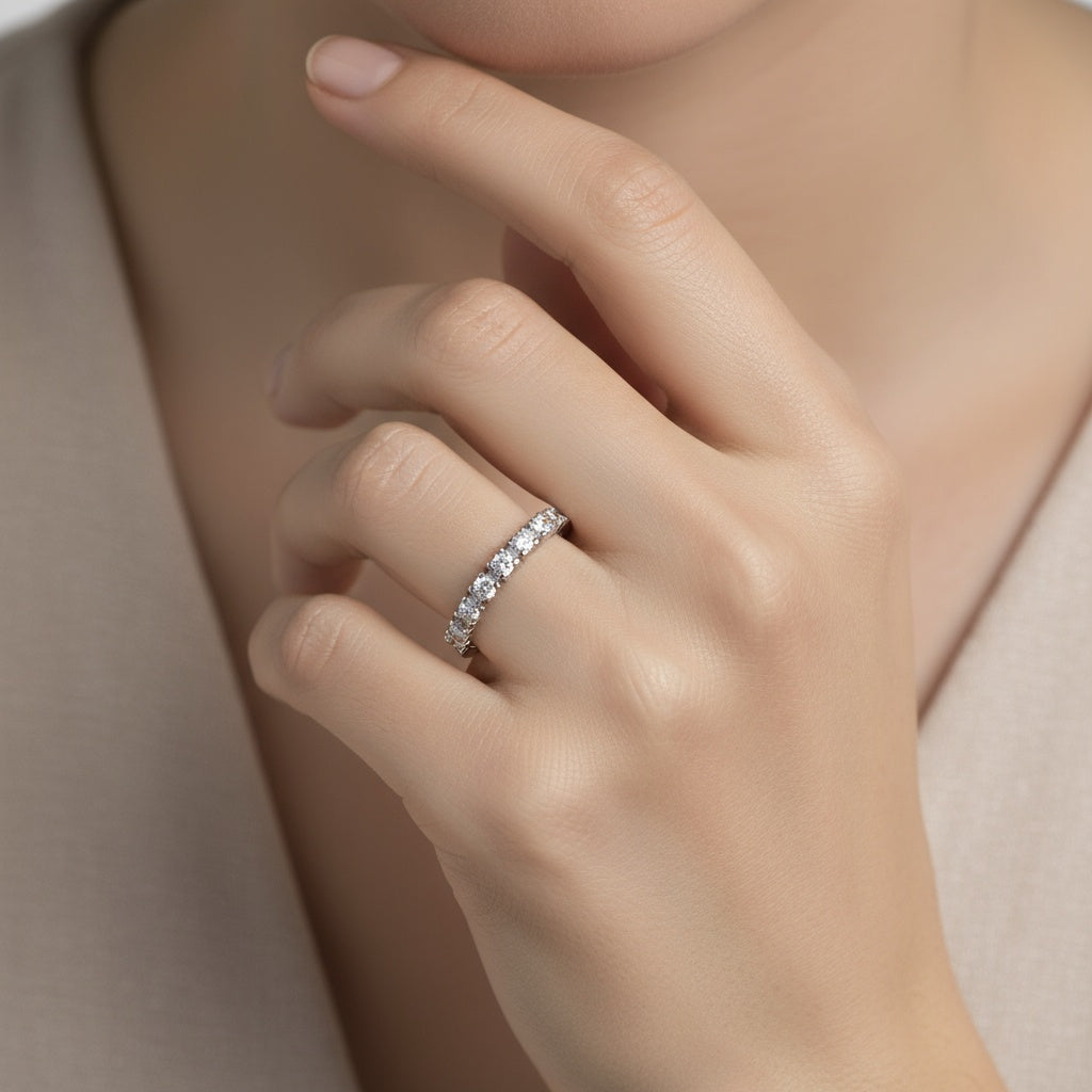 0,21 Karat Yarımtur Pırlanta Yüzük "Veca"