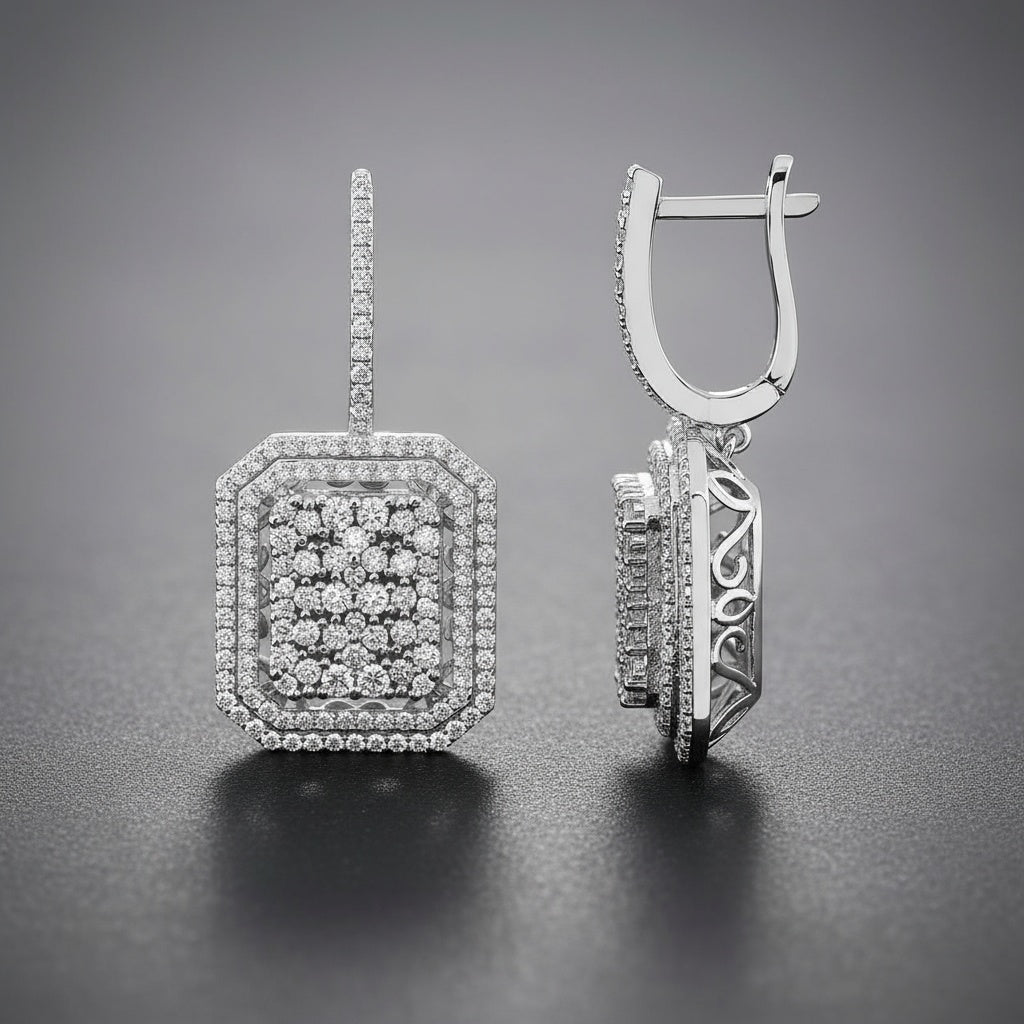 2,12 Karat Tasarım Coronet Pırlanta Küpe