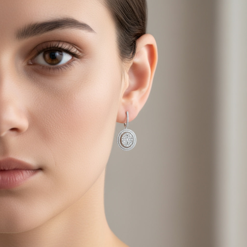 2,18 Karat Tasarım Coronet Pırlanta Küpe