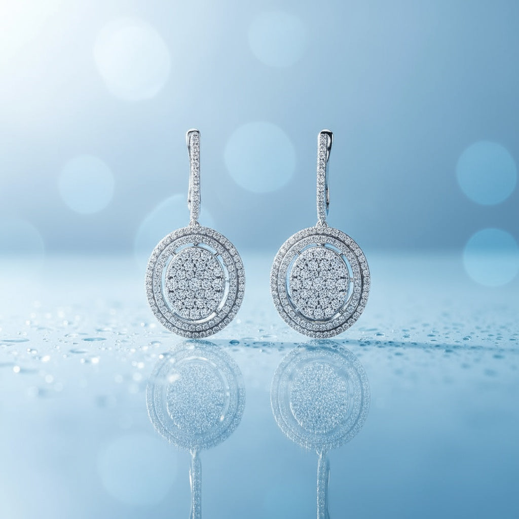 2,18 Karat Tasarım Coronet Pırlanta Küpe