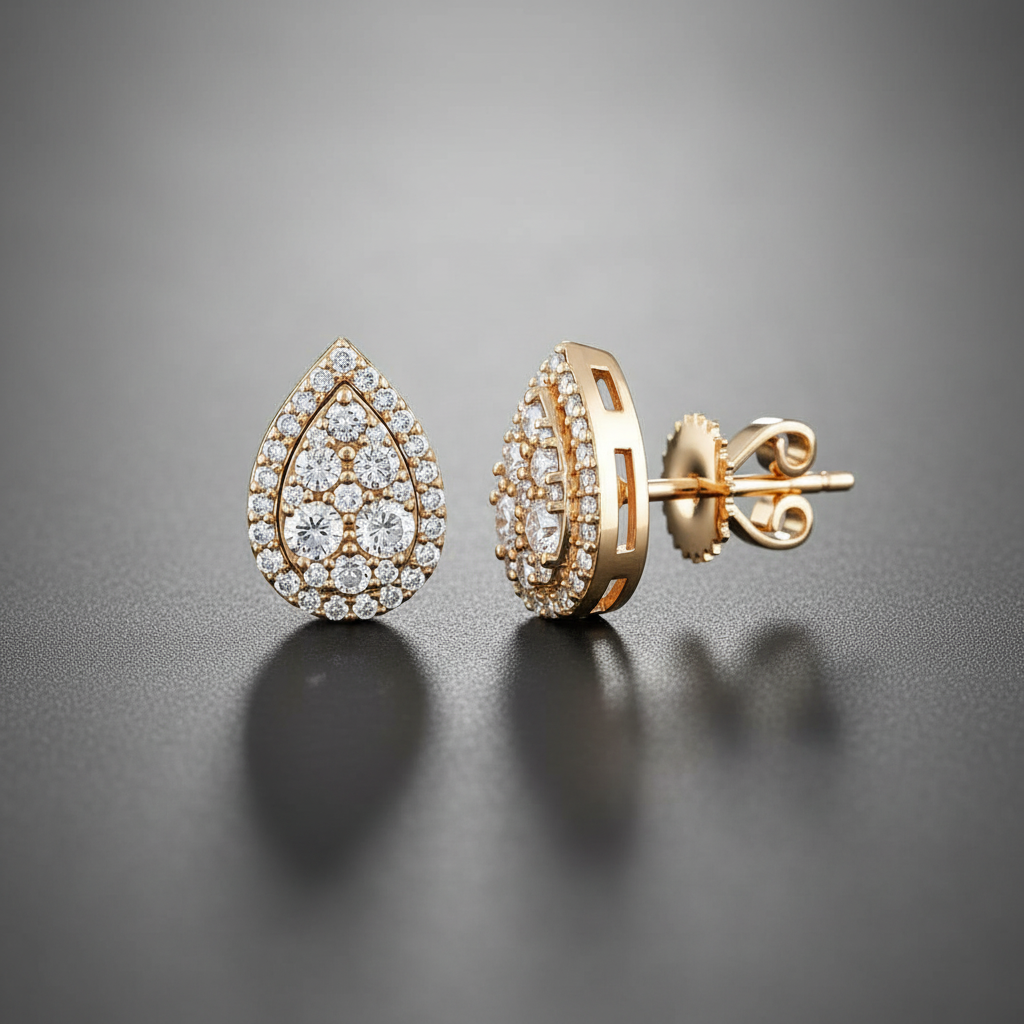 0,67 Karat Damla Coronet Pırlanta Küpe "Ahu"