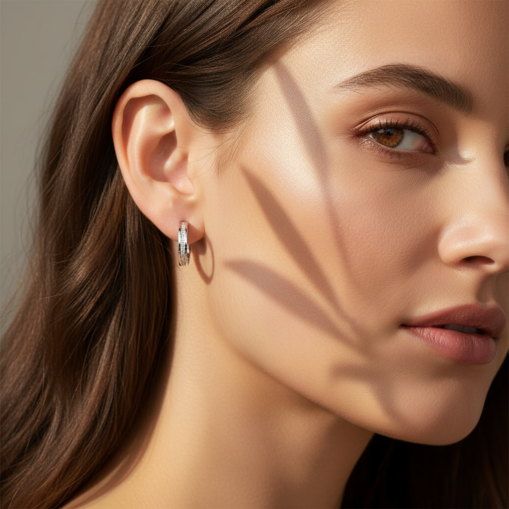 0,24 Karat Pırlanta Halka Küpe