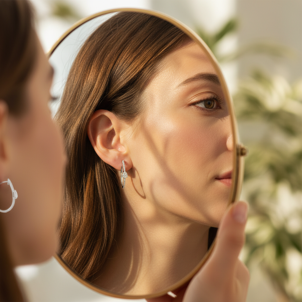 0,30 Karat Pırlanta Halka Küpe