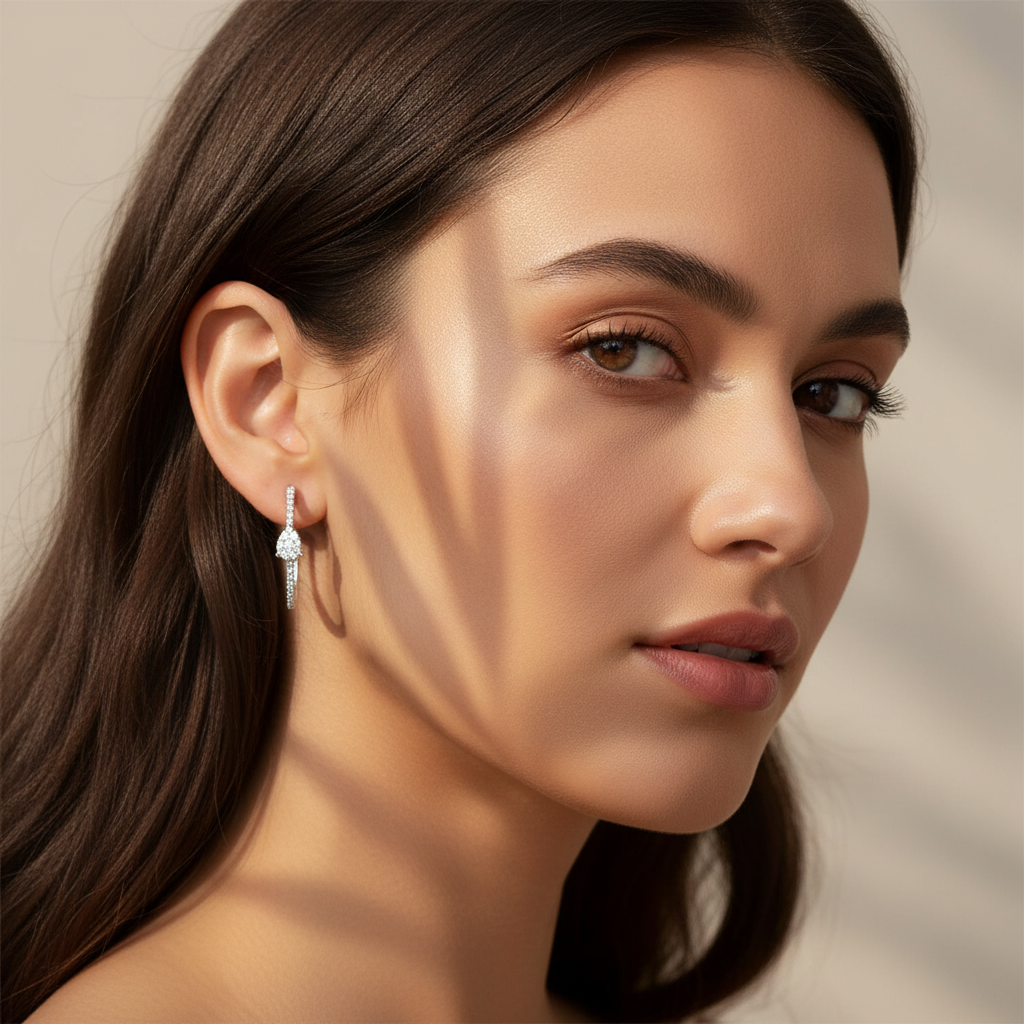 0,30 Karat Pırlanta Halka Küpe