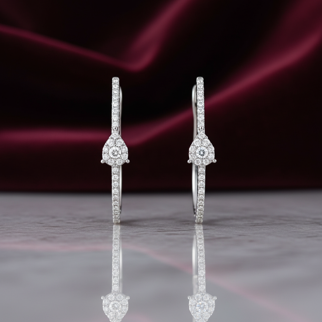 0,30 Karat Pırlanta Halka Küpe