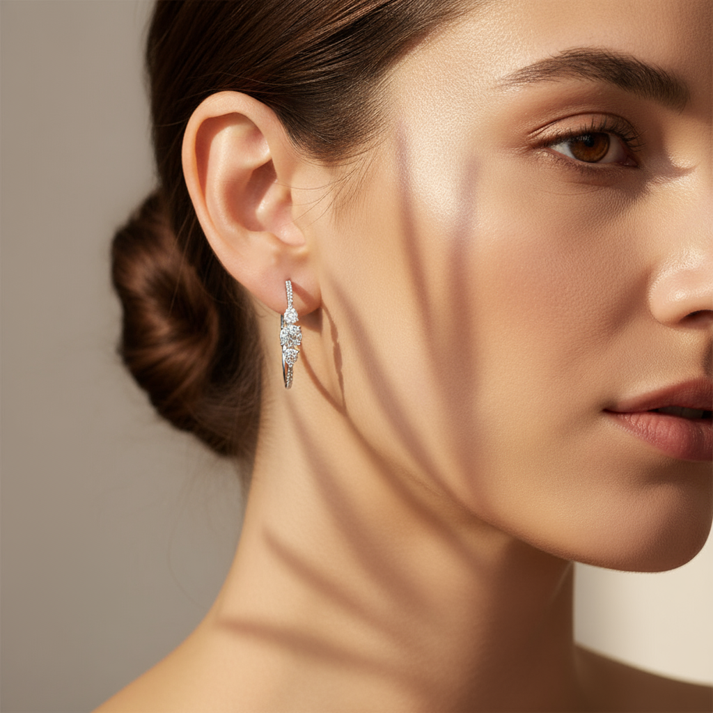 0,62 Karat Pırlanta Halka Küpe