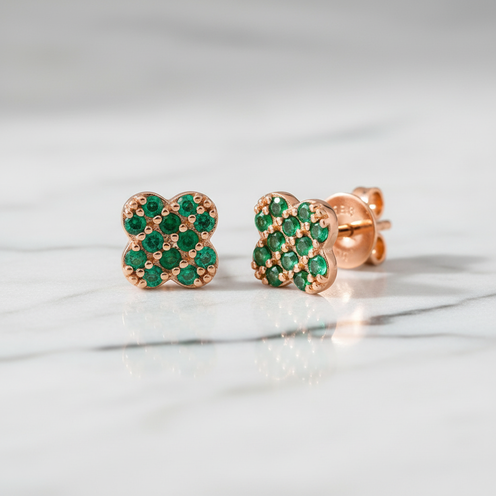 0,32 Karat Zümrüt Küpe "Elvin"