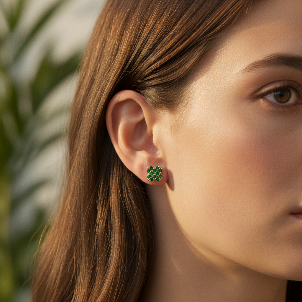 0,32 Karat Zümrüt Küpe "Elvin"