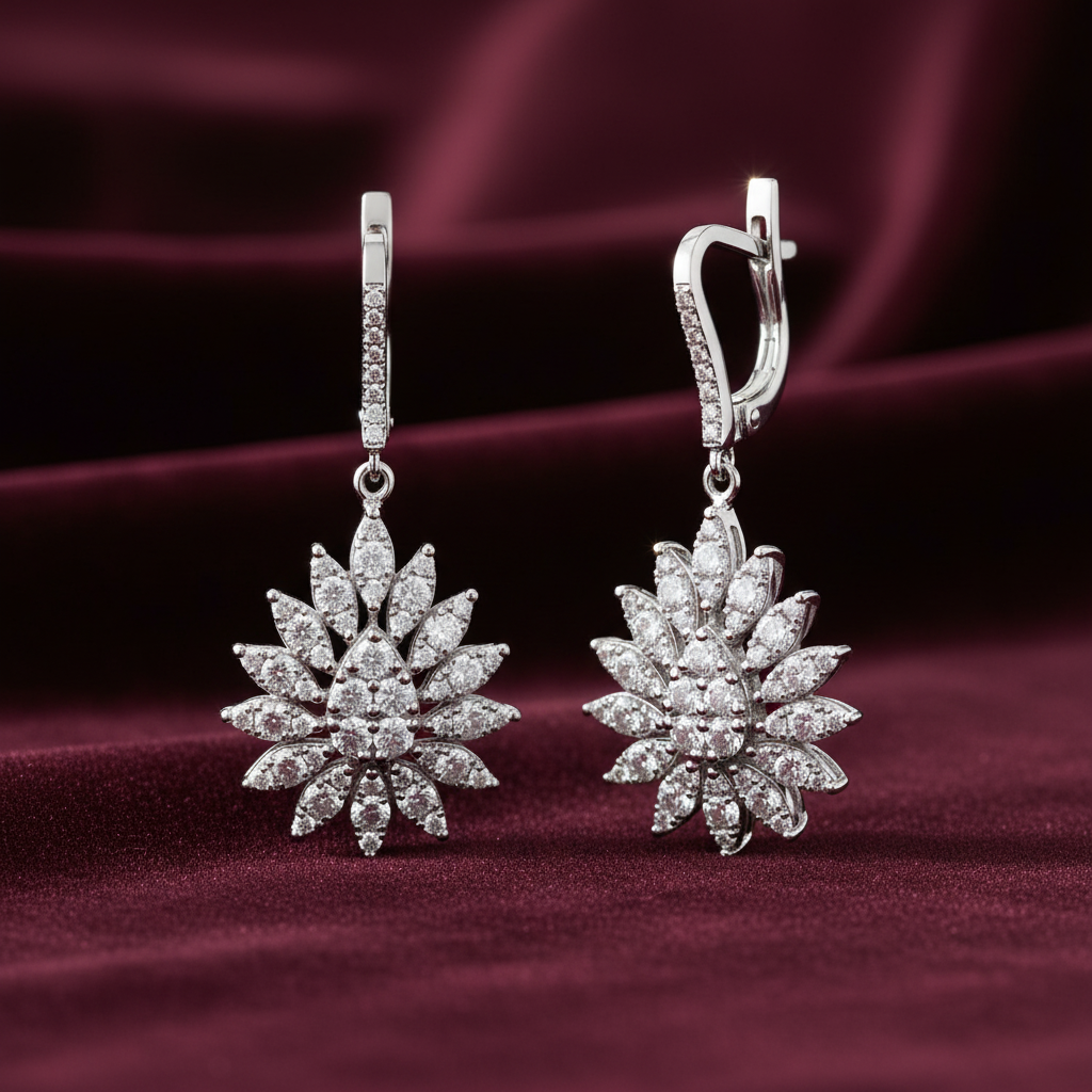 1,66 Karat Tasarım Pırlanta Küpe