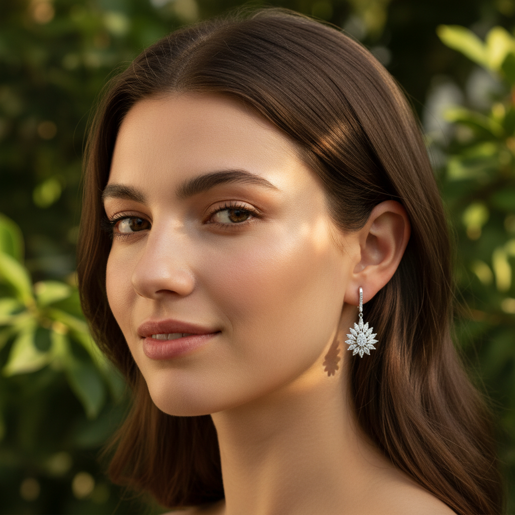 1,66 Karat Tasarım Pırlanta Küpe