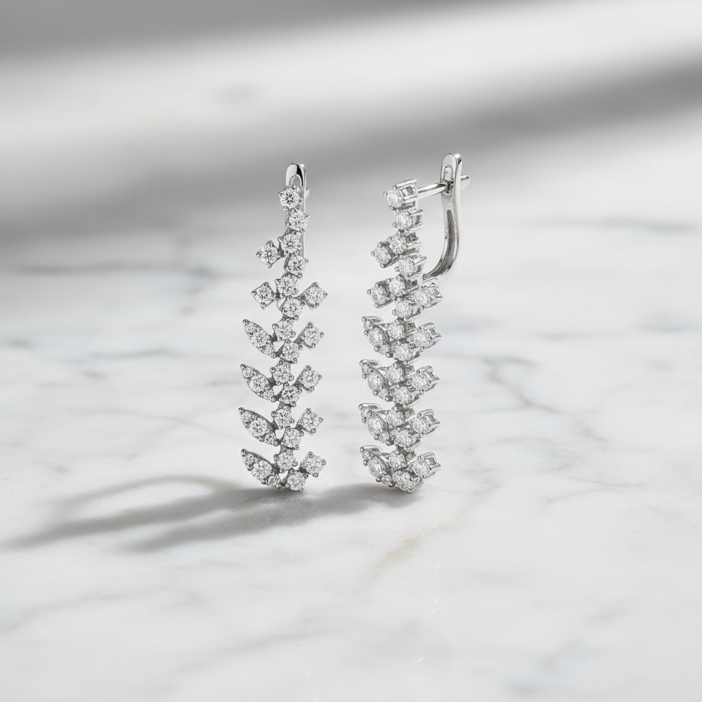 1,33 Karat Tasarım Pırlanta Küpe