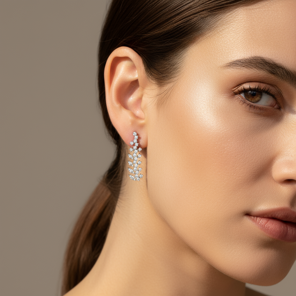 1,33 Karat Tasarım Pırlanta Küpe