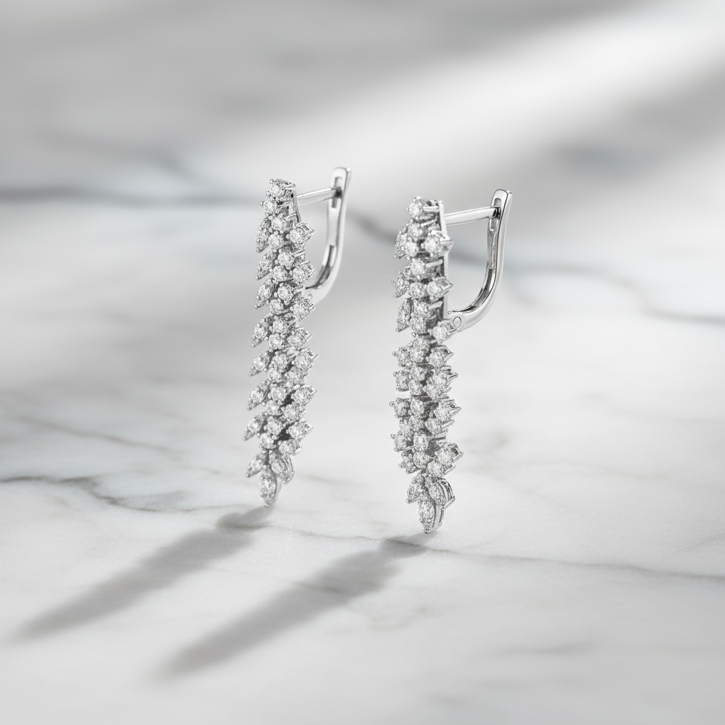 1,81 Karat Tasarım Pırlanta Küpe