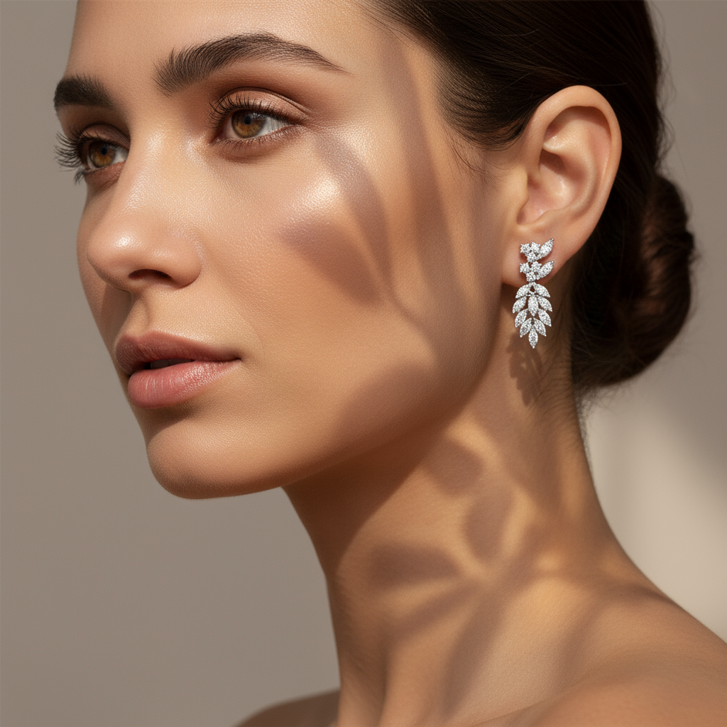 1,23 Karat Tasarım Pırlanta Küpe