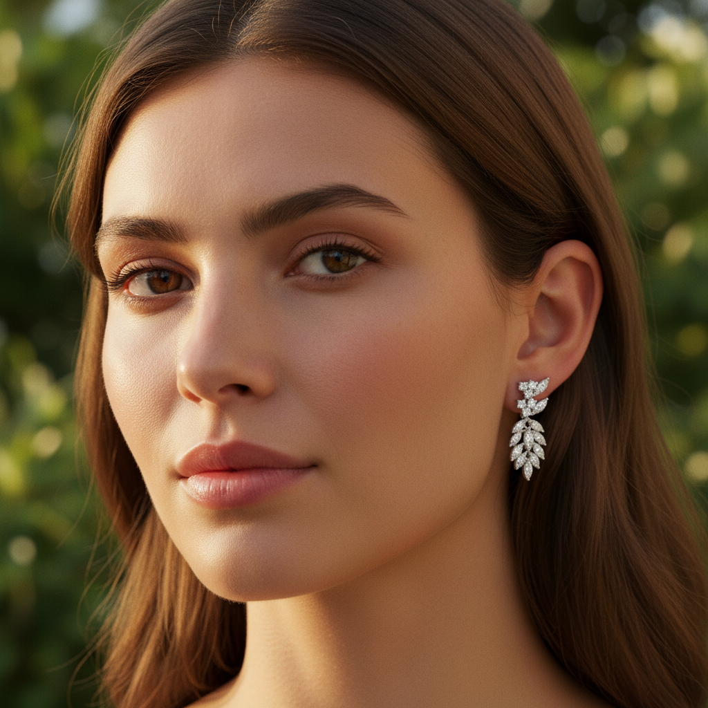 1,23 Karat Tasarım Pırlanta Küpe