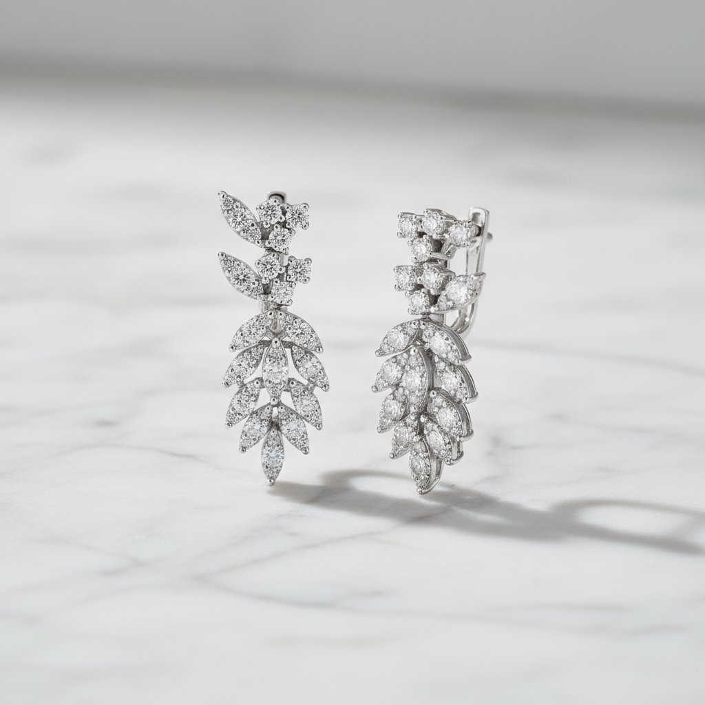 1,23 Karat Tasarım Pırlanta Küpe