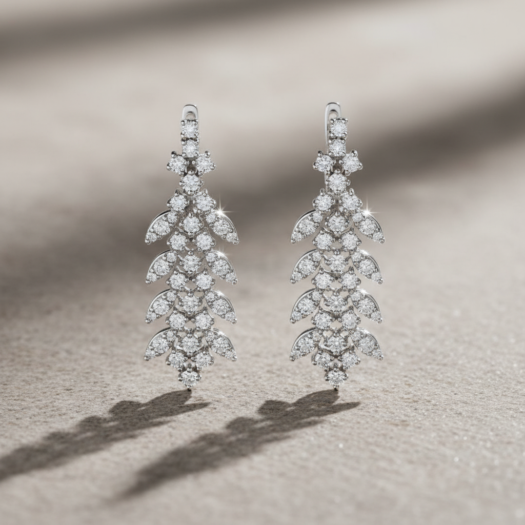 1,78 Karat Tasarım Pırlanta Küpe